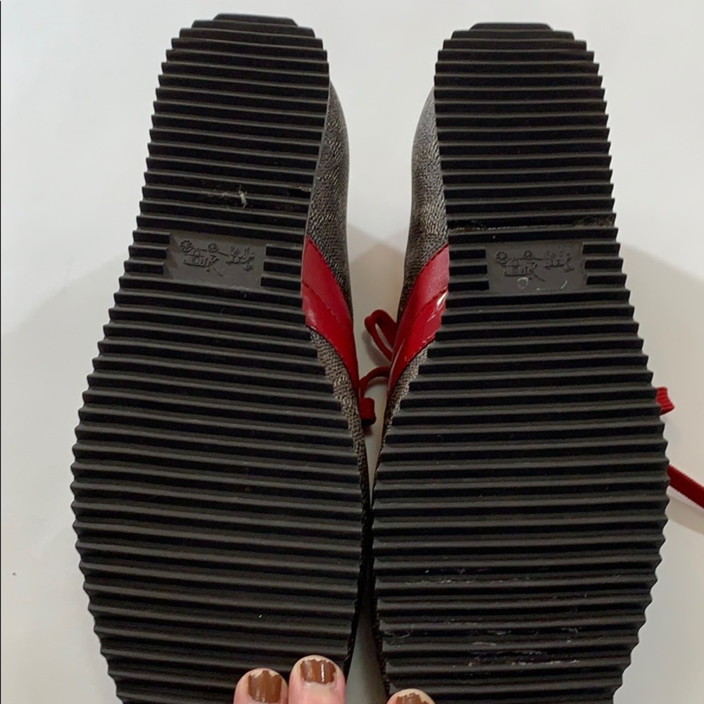 Coach Red and Brown Women's Sneakers - Picture 5 of 5